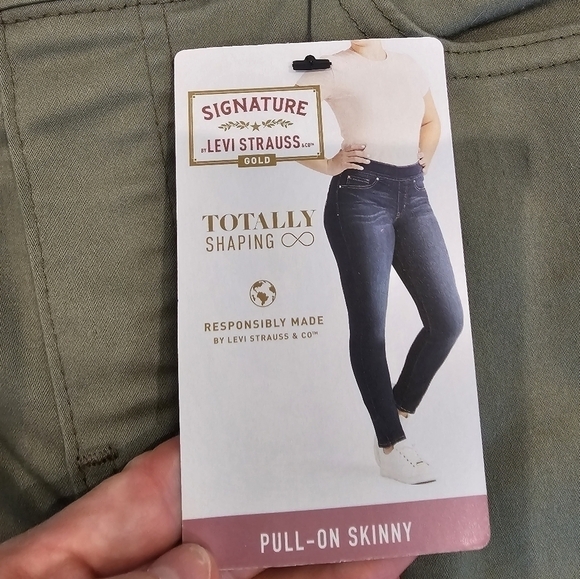 Levi Strauss Signature Hold Pull On Skinny Pants Jeans Olive Green 14S | 32x28 - Picture 6 of 10
